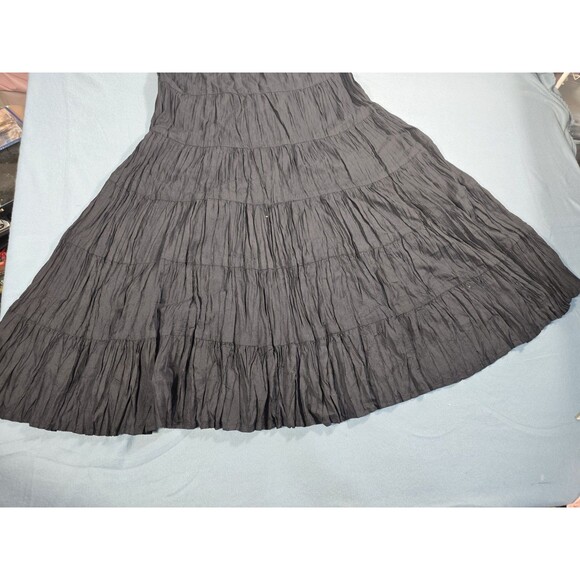 Hag moon bay Dresses & Skirts - Half Moon Bay Women’s Black Wrinkled Chiffon Tiered Lined Boho Midi Skirt M